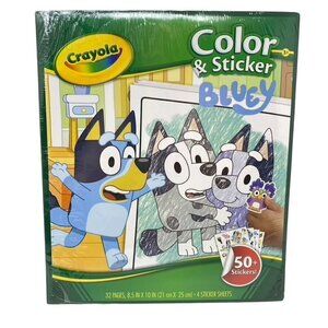 Crayola Bluey Color & Sticker Activity, Coloring Pages, 32 Count, Gift for Kids,